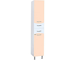 Пенал Bellezza Мари 4622904110225 напольный L\/R, с бельевой корзиной, бежевый глянец\/белый глянец