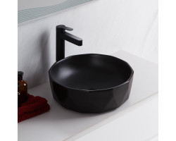 Раковина накладная керамическая 410х410х140мм BelBagno BB1315-H301 черный матовый