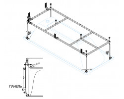 Металлический каркас Cezares ECO-165-70-MF-R для акриловой ванны