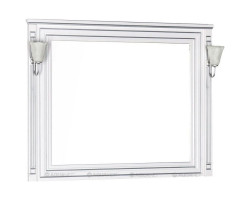 Зеркало 120x96,3 см белый серебряная патина Aquanet Паола 00181768