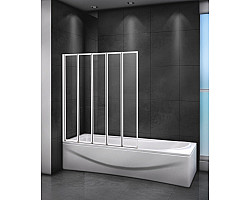 Шторка на ванну Cezares Relax RELAX-V-5-120\/140-C-Bi 120 см, профиль белый глянец, стекло прозрачное