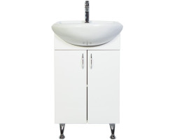 Тумба с раковиной белый глянец 46 см Orange Роса RO-45TUW+RA