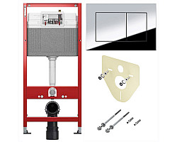 Инсталляция для унитаза Tece TECEnow + TECEbase 2.0 9400412 с кнопкой смыва, хром