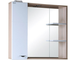 Зеркальный шкаф 75x71,6 см белый глянец\/ясень шимо L Onika Стиль 207519