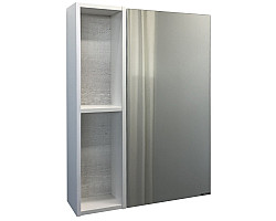 Зеркальный шкаф 60x80 см дуб белый\/белый Comforty Прага 00004147599