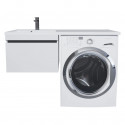 Тумба под стиральную машину Uperwood Magenta, 50 см, подвесная, белая/графит, выдвижной ящик