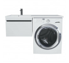 Тумба под стиральную машину Uperwood Magenta, 50 см, подвесная, белая/графит, выдвижной ящик