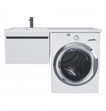 Тумба под стиральную машину Uperwood Magenta, 50 см, подвесная, белая/графит, выдвижной ящик