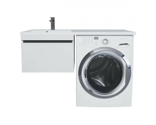 Тумба под стиральную машину Uperwood Magenta, 50 см, подвесная, белая/графит, выдвижной ящик