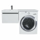 Тумба под стиральную машину Uperwood Magenta, 50 см, подвесная, белая/графит, выдвижной ящик