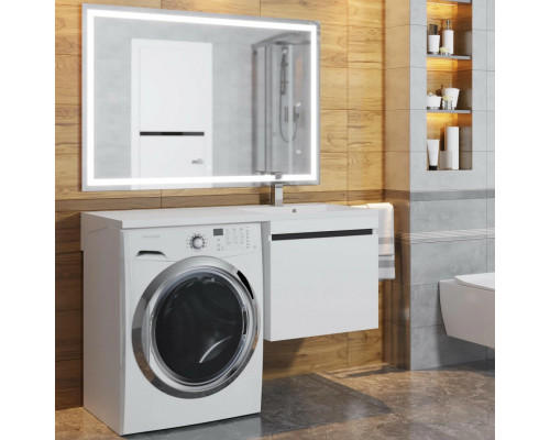 Тумба под стиральную машину Uperwood Magenta, 50 см, подвесная, белая/графит, выдвижной ящик