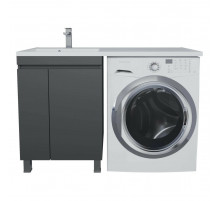 Тумба под стиральную машину Uperwood Magenta, 50 см, напольная, черная, с дверцами