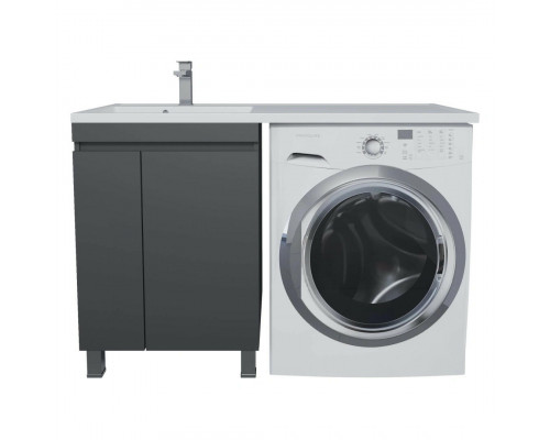 Тумба под стиральную машину Uperwood Magenta, 50 см, напольная, черная, с дверцами