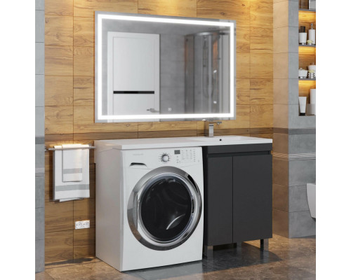 Тумба под стиральную машину Uperwood Magenta, 50 см, напольная, черная, с дверцами