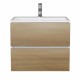 Тумба с раковиной для ванной Uperwood Barsa 60 см, раковина белая, подвесная тумба белая/дуб сонома