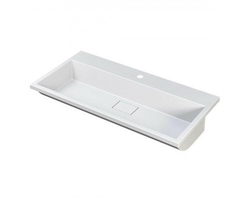 Тумба с раковиной для ванной Uperwood Barsa 90 см, раковина белая, подвесная тумба белая/дуб сонома