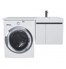 Тумба под стиральную машину Uperwood Magenta, 50 см, подвесная, белая/графит, с дверцами