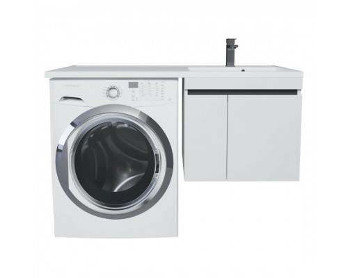 Тумба под стиральную машину Uperwood Magenta, 50 см, подвесная, белая/графит, с дверцами