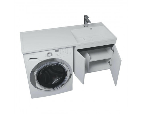 Тумба под стиральную машину Uperwood Magenta, 50 см, подвесная, белая/графит, с дверцами