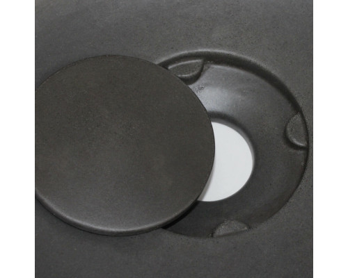 Раковина для ванной накладная Uperwood Belfast круглая, бетон, цвет графит