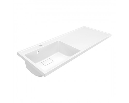 Тумба под стиральную машину с раковиной Uperwood Magenta 60/120 см, подвесная, белая, с дверцами, левая