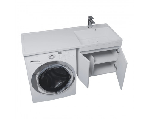 Тумба под стиральную машину Uperwood Magenta, 50 см, подвесная, белая, с дверцами