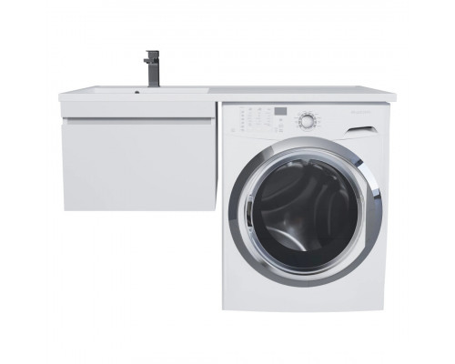 Тумба под стиральную машину Uperwood Magenta, 50 см, подвесная, белая, выдвижной ящик