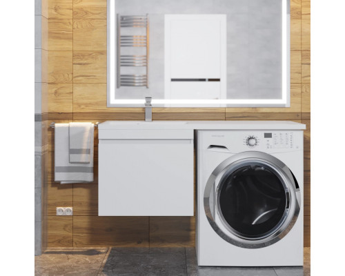 Тумба под стиральную машину Uperwood Magenta, 50 см, подвесная, белая, выдвижной ящик