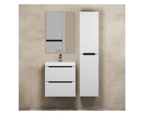 Шкаф-пенал для ванной Uperwood Tanos подвесной, 33х27х150 см, левый, белый/графит