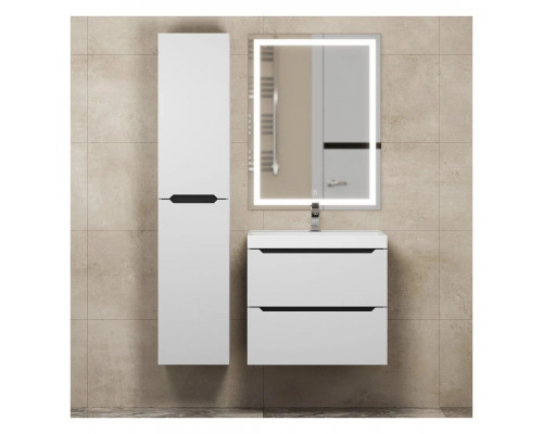 Шкаф-пенал для ванной Uperwood Tanos подвесной, 33х27х150 см, левый, белый/графит