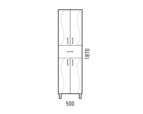 Приобрести Шкаф-пенал Corozo Криста 50 Z1, цвет белый в магазине сантехники Santeh-Crystal.ru