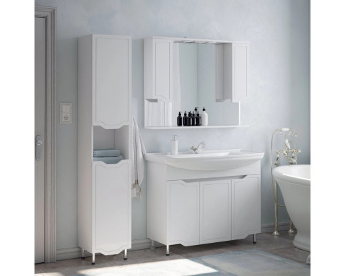 Купить Шкаф-пенал Corozo Мирра 35, цвет белый в магазине сантехники Santeh-Crystal.ru