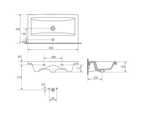 Приобрести Мебель для ванной Corozo Денвер Z2 80, цвет белый в магазине сантехники Santeh-Crystal.ru