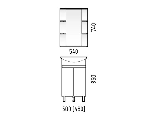 Заказать Мебель для ванной Corozo Джуно 50 М, цвет белый в магазине сантехники Santeh-Crystal.ru