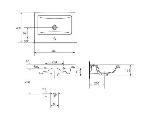 Приобрести Мебель для ванной Corozo Денвер Z2 60, цвет белый в магазине сантехники Santeh-Crystal.ru