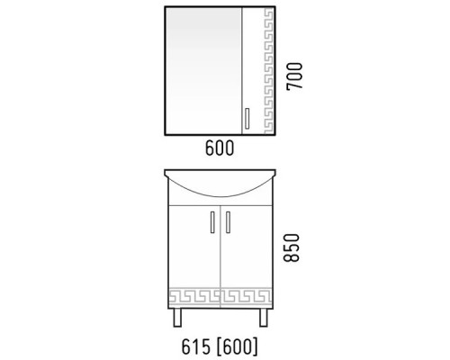 Купить Мебель для ванной Corozo Олимп 60, цвет белый в магазине сантехники Santeh-Crystal.ru