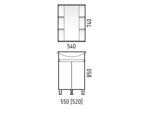Заказать Мебель для ванной Corozo Джуно 55, цвет белый в магазине сантехники Santeh-Crystal.ru