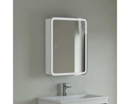 Приобрести Шкаф-зеркало Corozo Алабама 60/С, с подсветкой, цвет белый в магазине сантехники Santeh-Crystal.ru