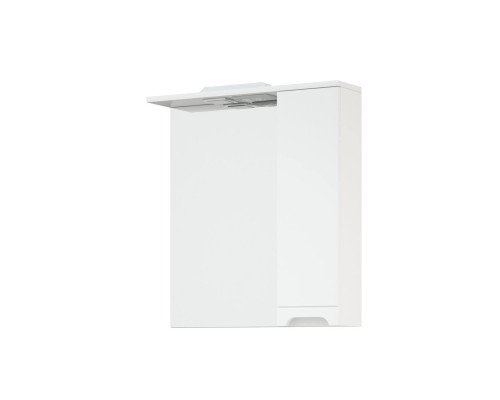 Купить Шкаф-зеркало Corozo Лея 65/С, правый, с подсветкой, цвет белый в магазине сантехники Santeh-Crystal.ru