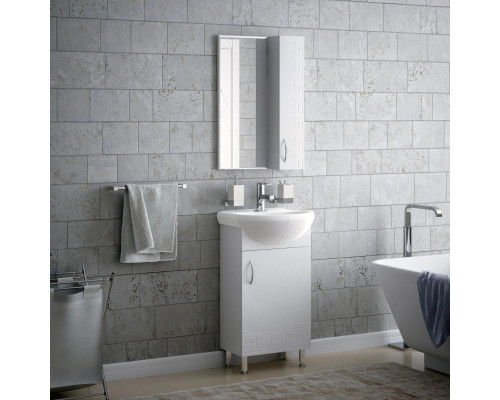 Купить Шкаф-зеркало Corozo Олимп 50, правый, цвет белый в магазине сантехники Santeh-Crystal.ru