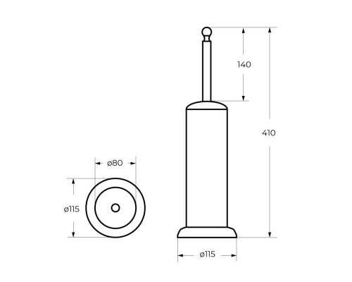 Щетка для унитаза, напольная CEZARES APHRODITE-TBP-03/24-Sw