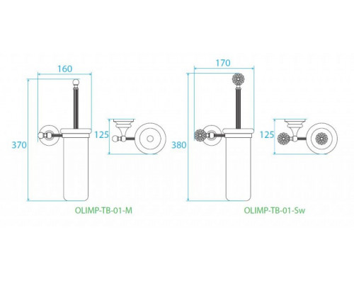 Держатель щетки подвесной CEZARES OLIMP-TB-01-M