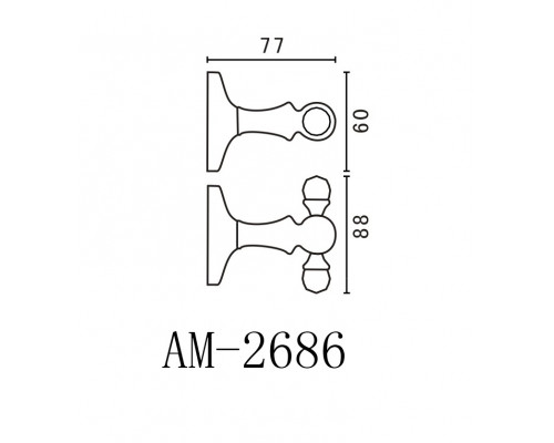 Двойной крючок ART&MAX ANTIC AM-E-2686AL