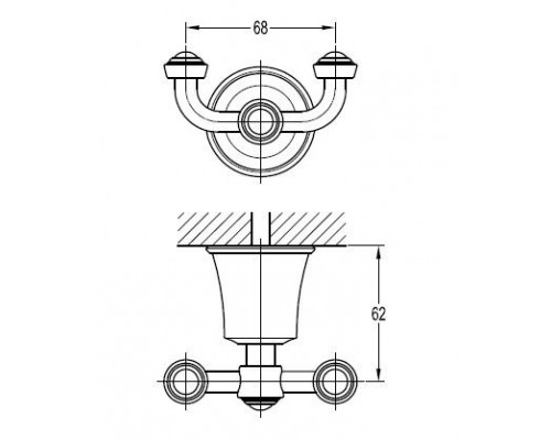 Крючок двойной CEZARES LIBERTY CZR-F-8988