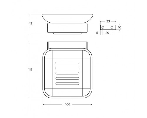 Мыльница подвесная, стекло CEZARES SLIDER-SODS-NOP
