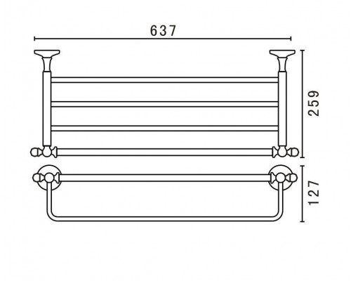 Полка для полотенец ART&MAX ANTIC AM-E-2622AL