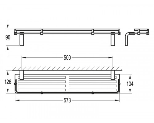 Полка стеклянная настенная CEZARES ULTIMA CZR-F-8929