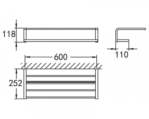 Полка для полотенец настенная CEZARES ULTIMA CZR-F-8925
