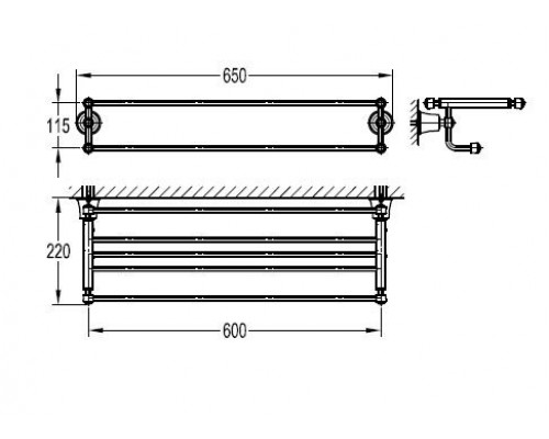 Полка для полотенец CEZARES LIBERTY CZR-F-8980