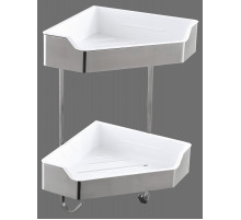 Полка угловая 2-ярусная, нержавеющая сталь ART&MAX AM-T-2701A-S